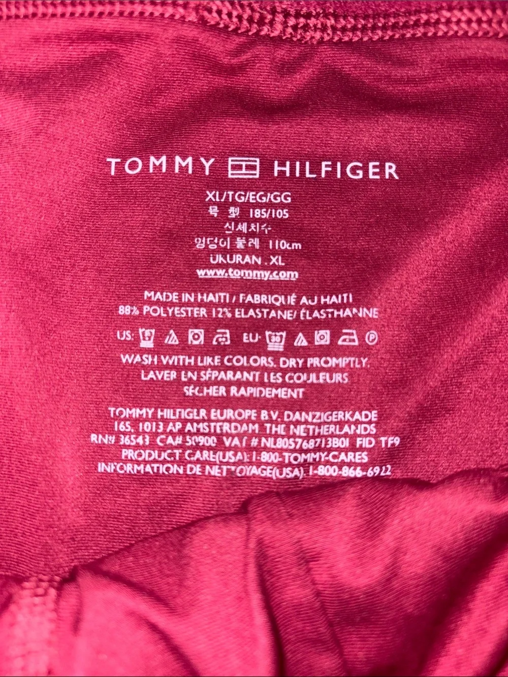 Tommy Hilfiger Deep Berry Red Boxer Briefs with Logo Print